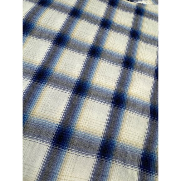 Ben Sherman Mens S Checkered Long Sleeve Shirt Western Cowboy Blue White NWT - Picture 8 of 14